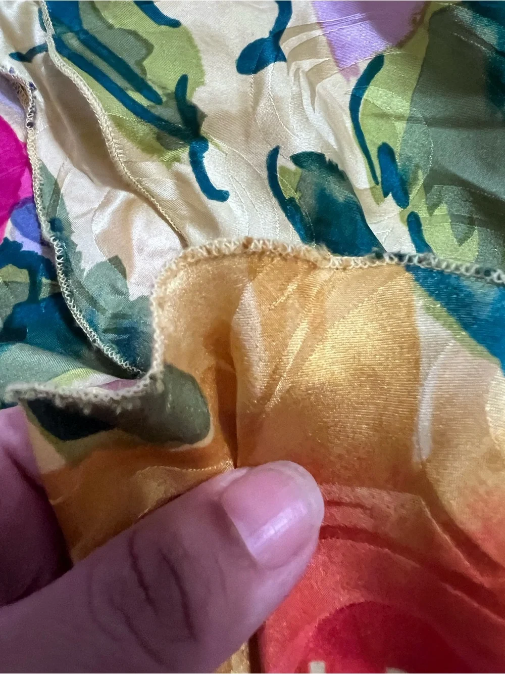Vintage 100% Silk Floral Skirt Cottagecore Whimsigoth Dopamine